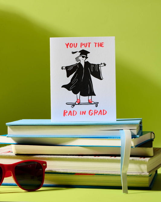 Letterpress Graduation Card—Rad in Grad (Congrats, Modern)