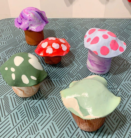Clay Mushroom Jar & Bowl Set - Make Your Own