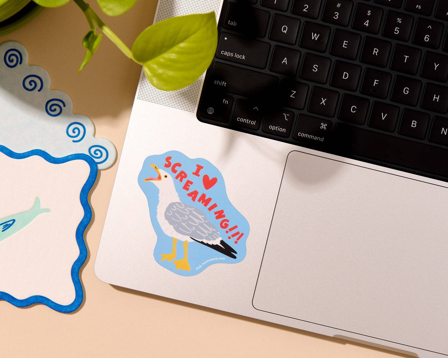 Vinyl Sticker—I Heart Screaming (Seagull)