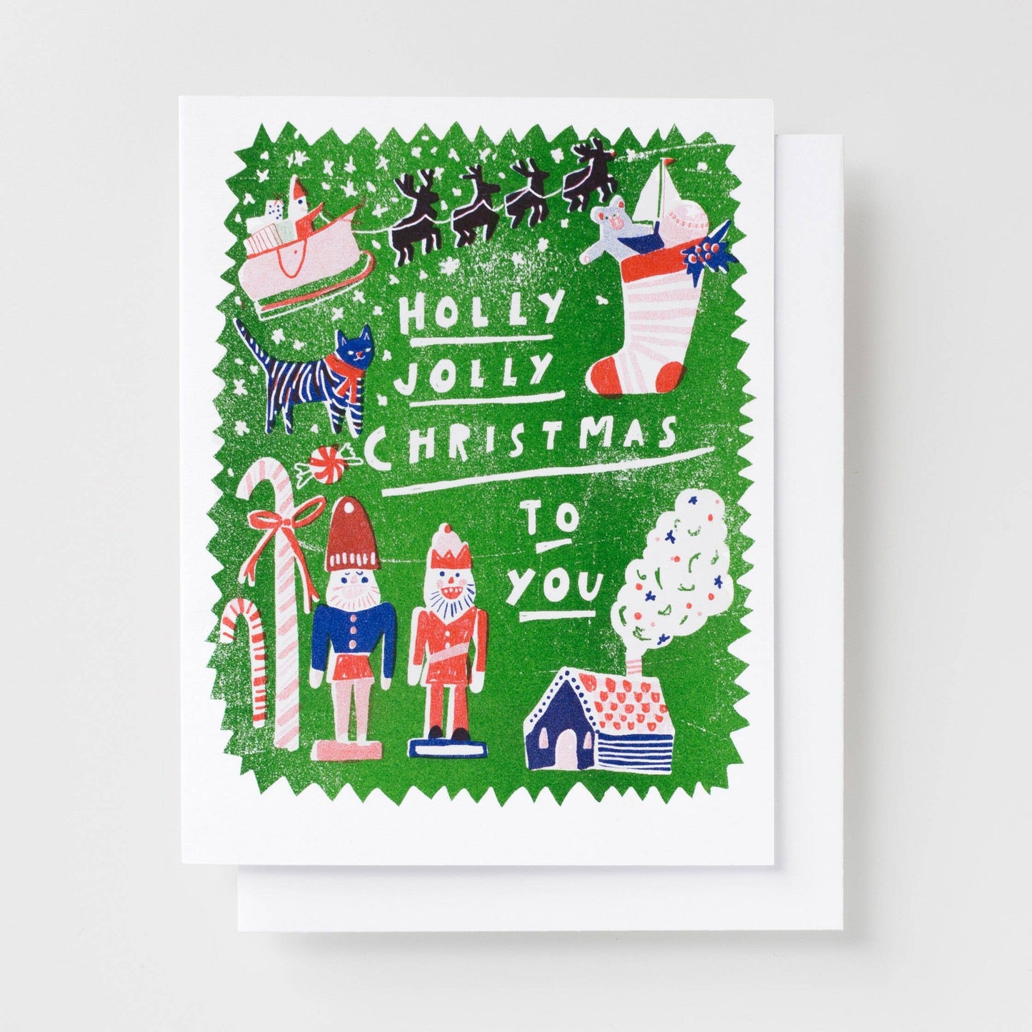 Holly Jolly Xmas Risograph Card