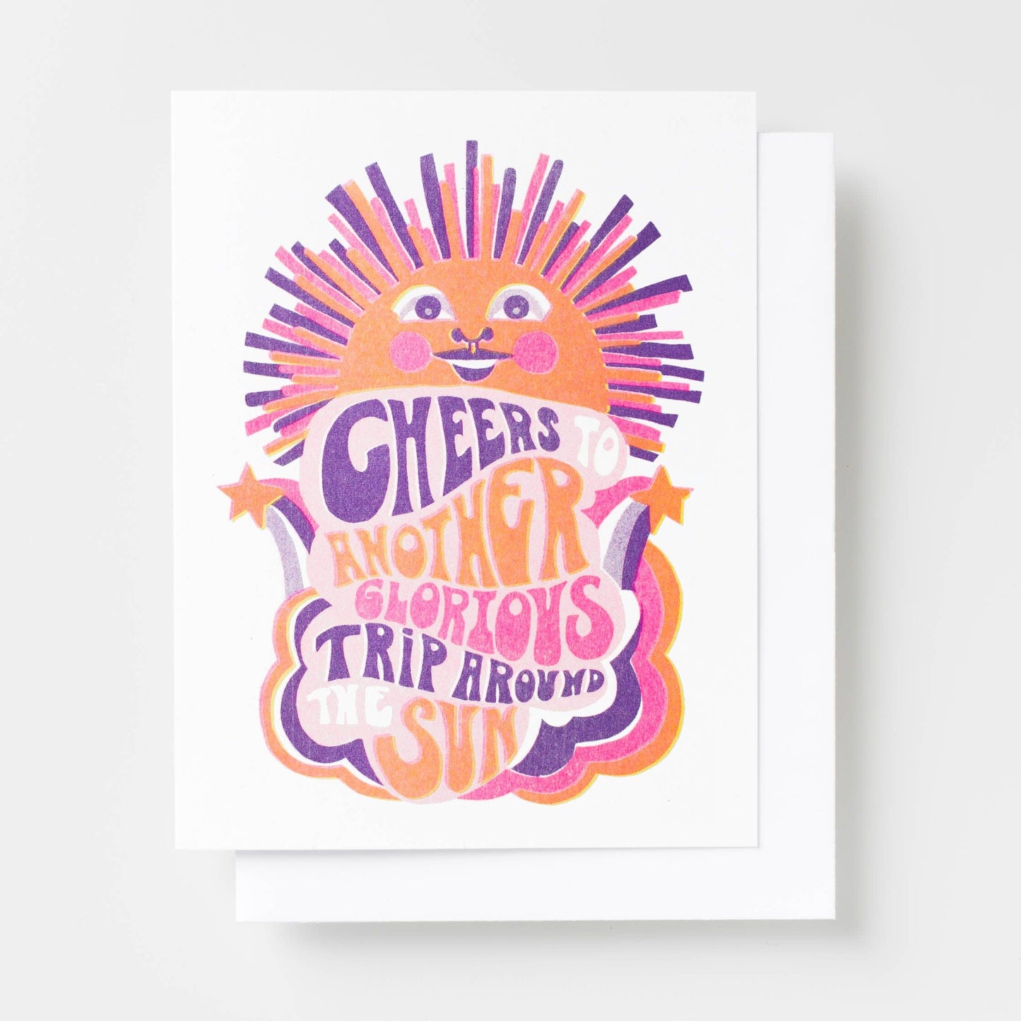 Trip Around The Sun No Rainbow Risograph Card