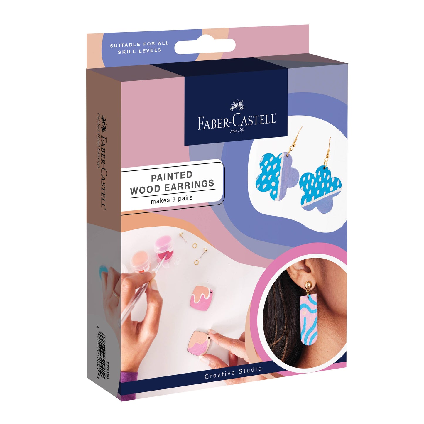 Painted Wood Earrings - Adult Craft Kit Makes 3 Pairs