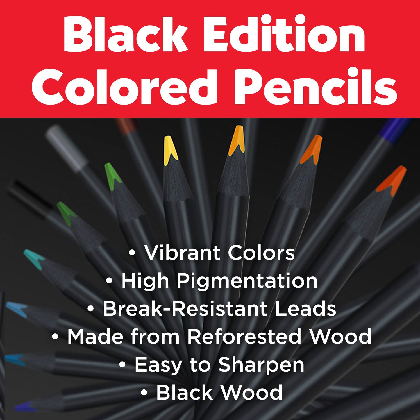 Super Soft Black Edition Colored Pencils, Box of 12