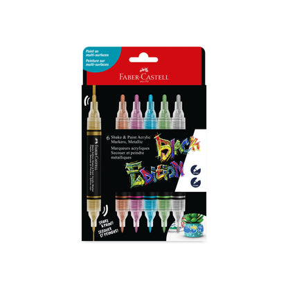 Shake & Paint Acrylic Markers 6 Ct Metallic Colors