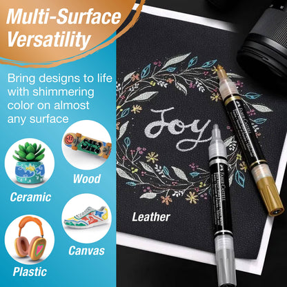 Shake & Paint Acrylic Markers 6 Ct Metallic Colors