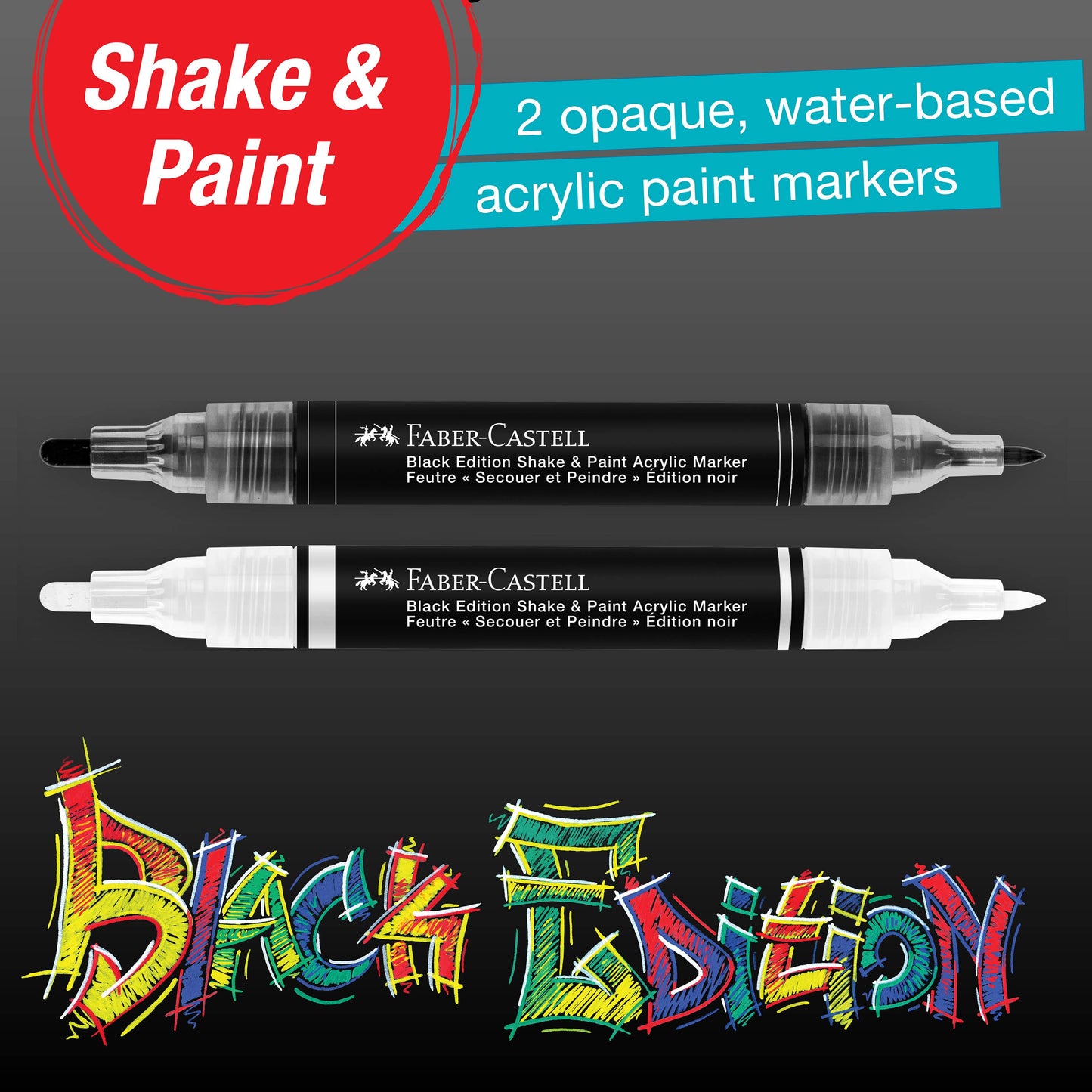 Shake & Paint Acrylic Markers 2 Ct Black and White