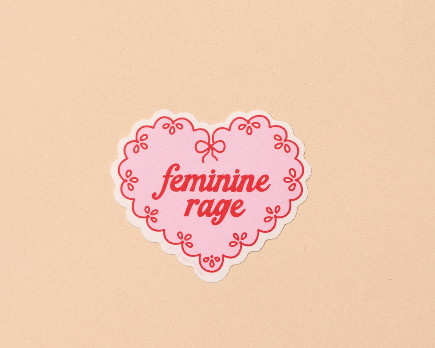 Vinyl Sticker—Your Gal Kiwi—Feminine Rage (Doily, Heart)