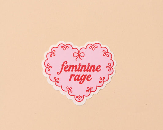 Vinyl Sticker—Your Gal Kiwi—Feminine Rage (Doily, Heart)