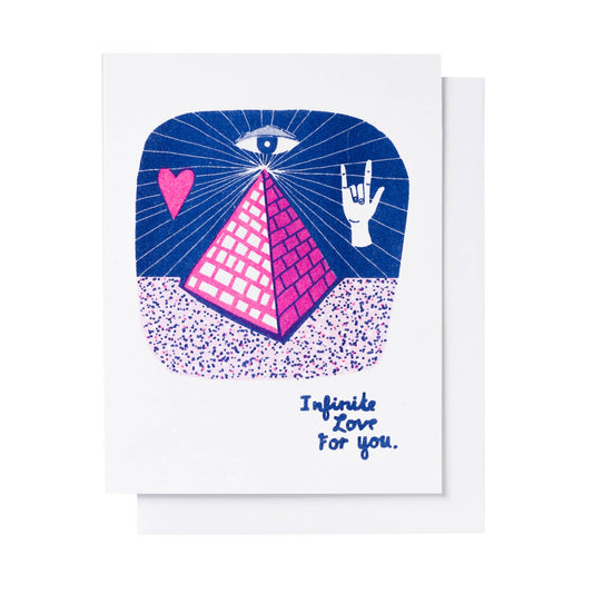 Infinite Love Pyramid Risograph Greeting Card | Love Card