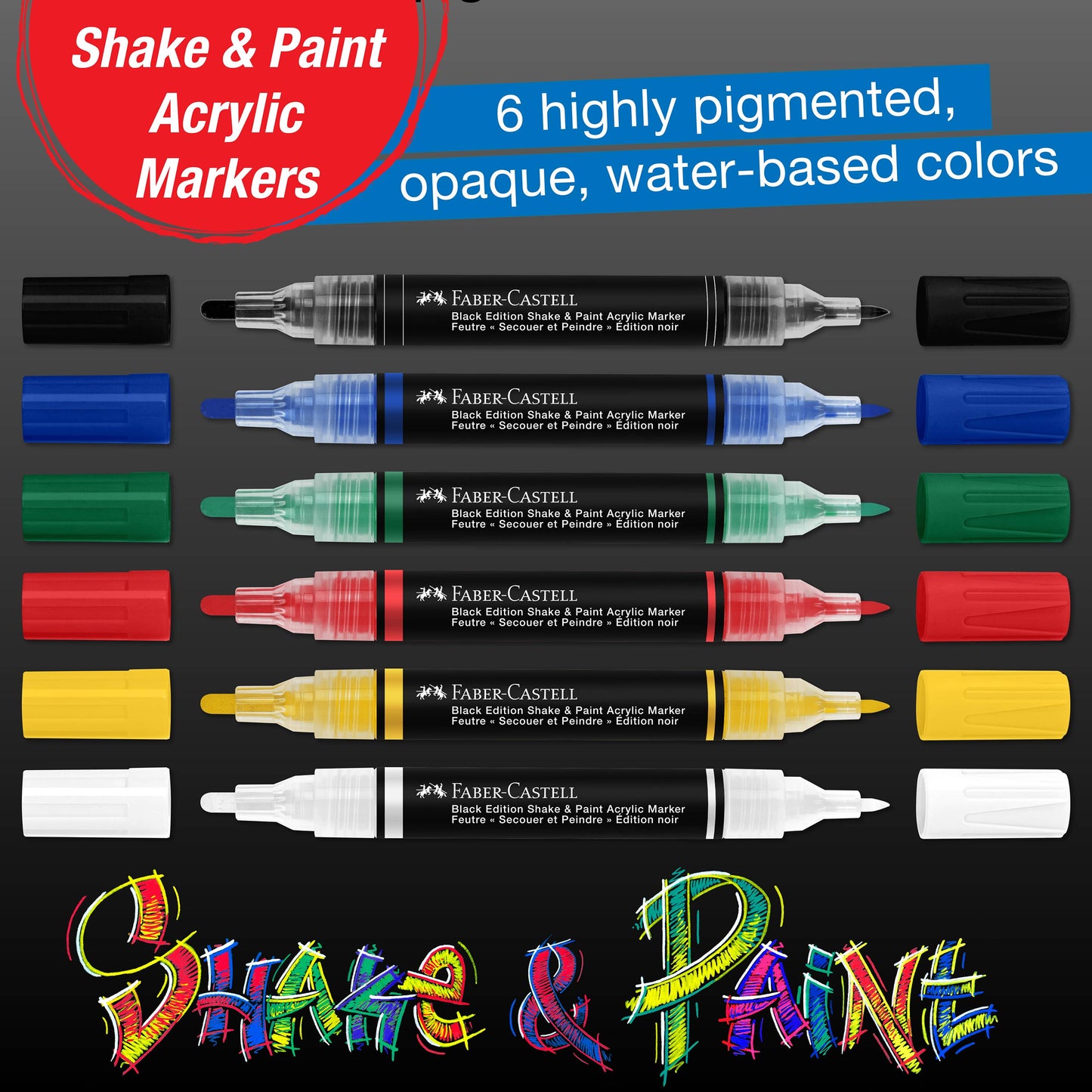 Shake & Paint Acrylic Markers 6 Ct Classic Colors