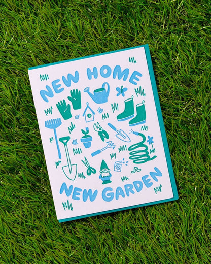 Letterpress New Home Card—New Home, New Garden (Fun, Cute)