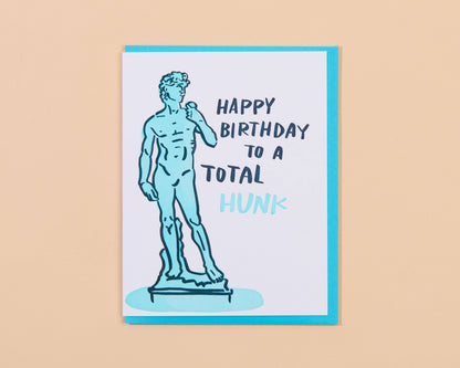 Letterpress Birthday Card—Birthday Hunk (David, Art, Funny)