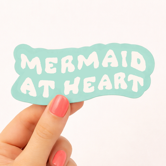 Mermaid at Heart Sticker | Coastal Beach Vinyl Sticker