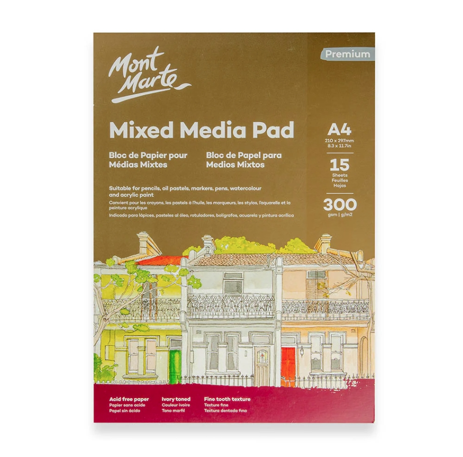 MM Mixed Media Pad A4 300gsm 15 Sheets