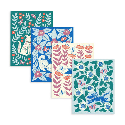 Dogs & Blooms Cards, Box of 8 Assorted