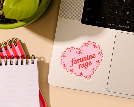 Vinyl Sticker—Your Gal Kiwi—Feminine Rage (Doily, Heart)