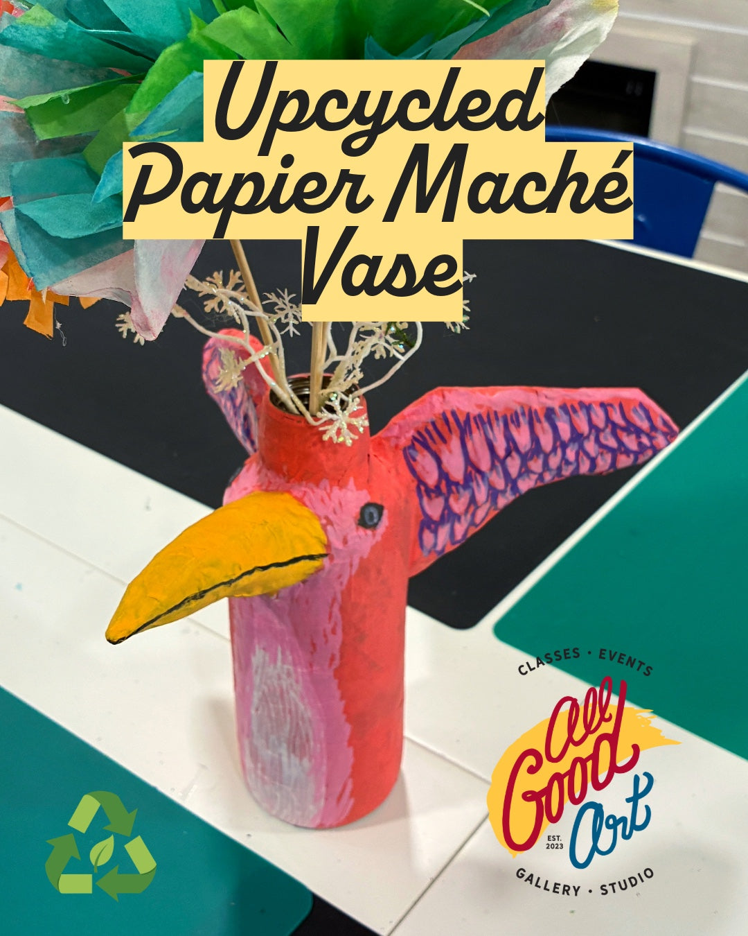 Upcycled Papier Mache Vase Workshop