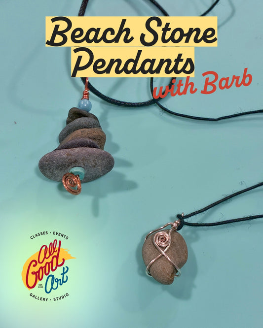 Beach Stone Pendants with Barb