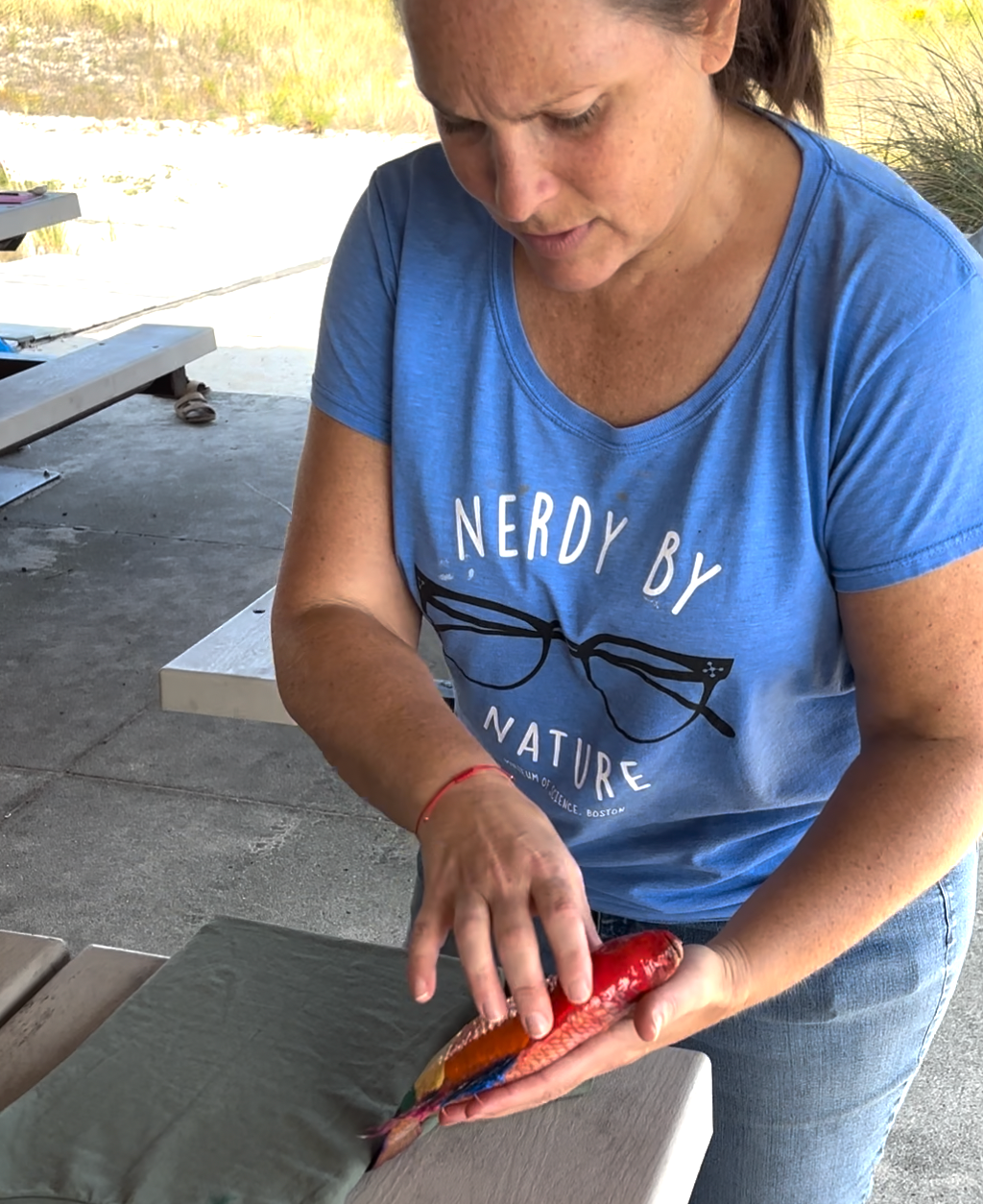 Japanese Gyotaku Fish Printing T Shirts with Jessica