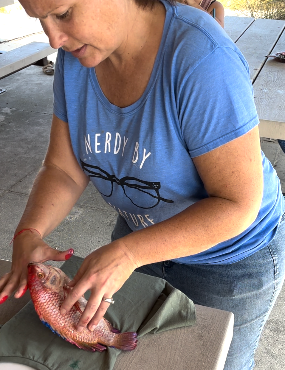 Japanese Gyotaku Fish Printing T Shirts with Jessica