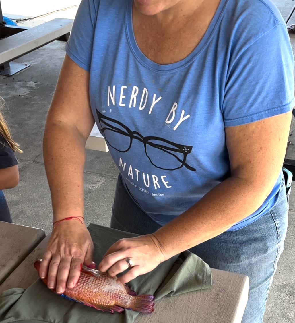 Japanese Gyotaku Fish Printing T Shirts with Jessica