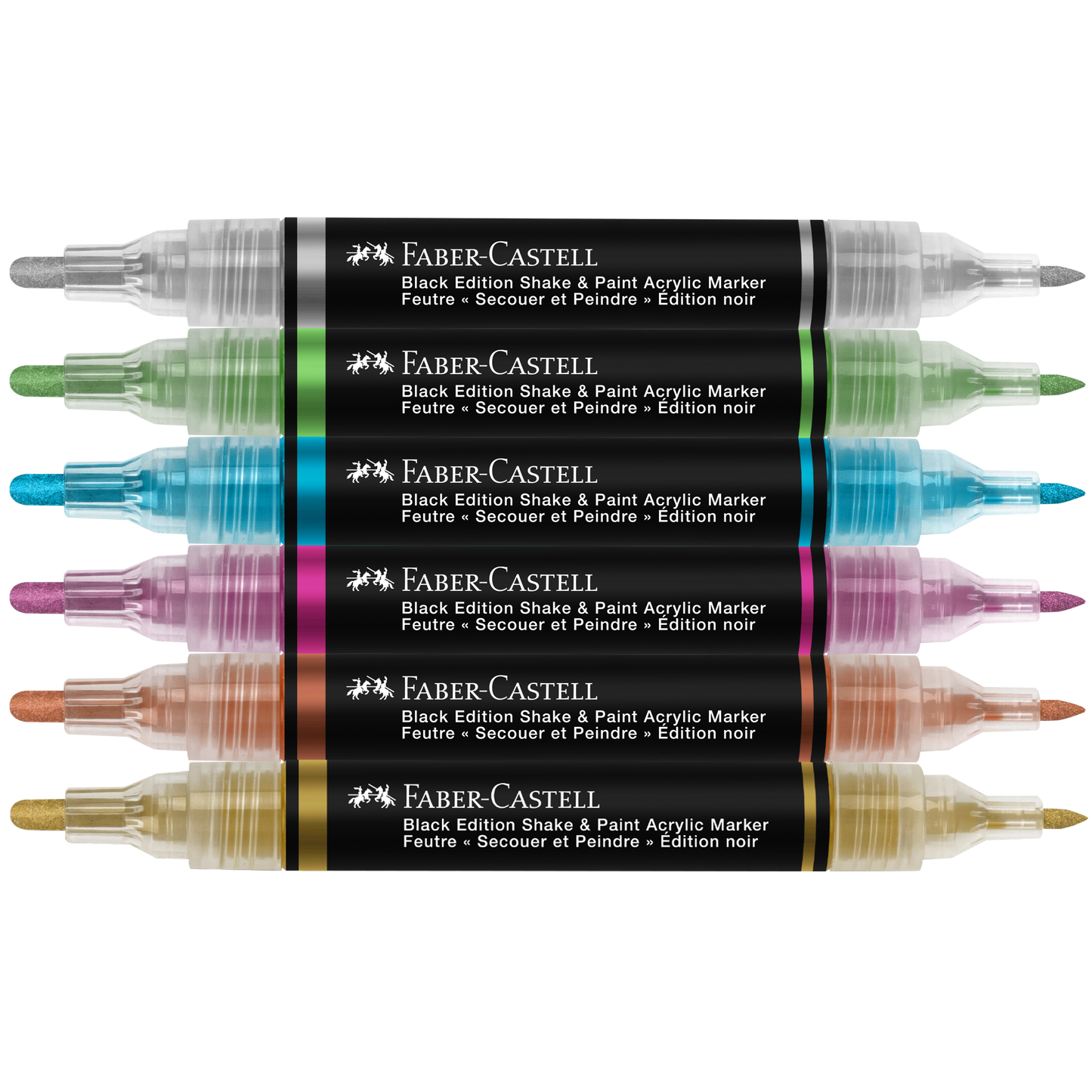 Shake & Paint Acrylic Markers 6 Ct Metallic Colors