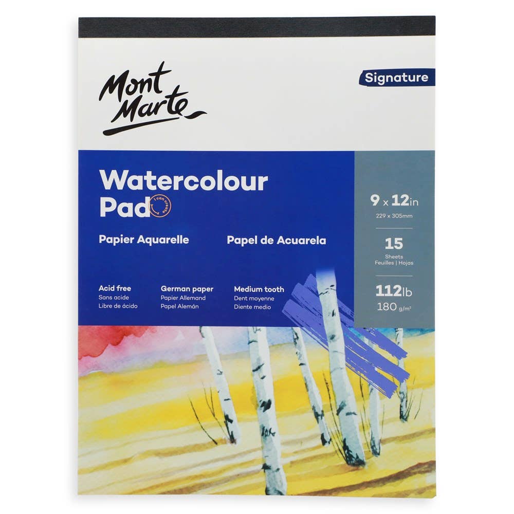 MM Watercolour Pad German Paper 9"x12" 180gsm