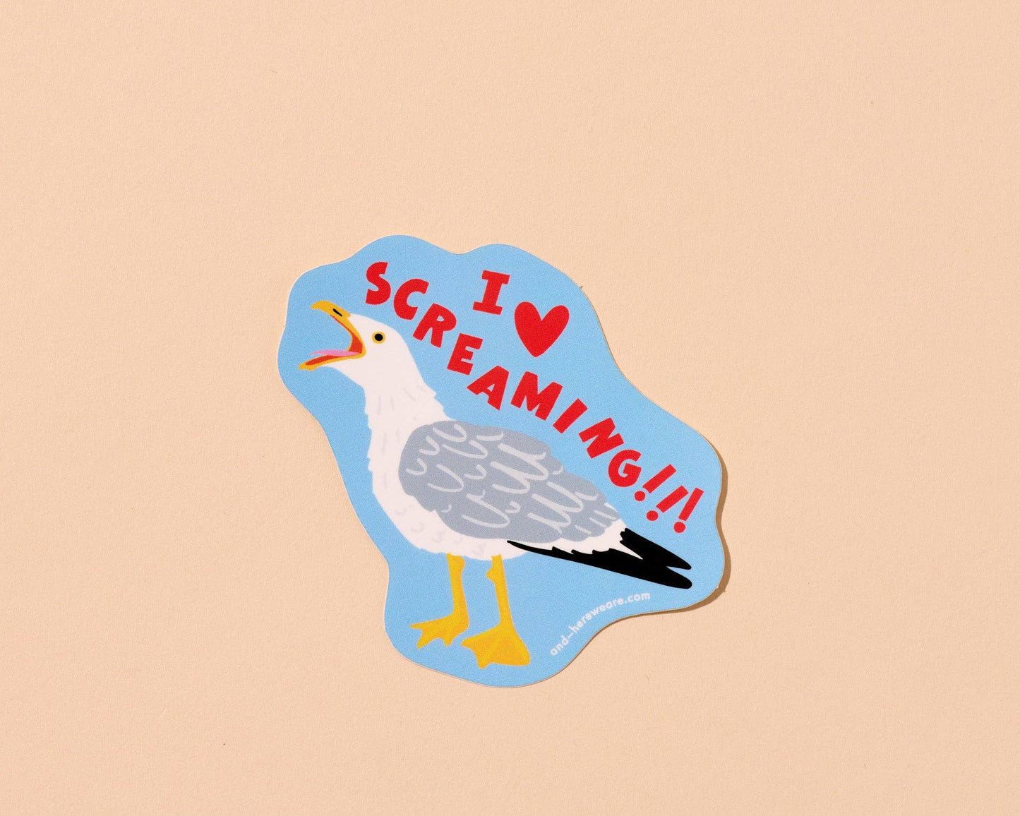 Vinyl Sticker—I Heart Screaming (Seagull)