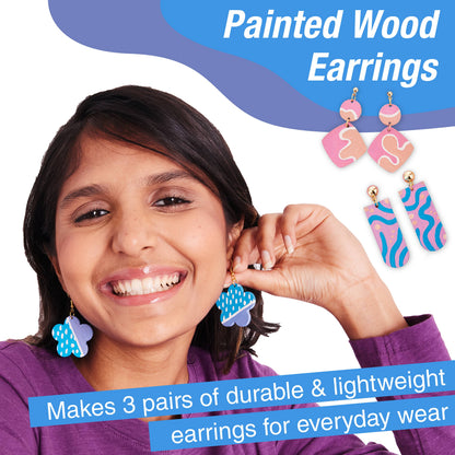 Painted Wood Earrings - Adult Craft Kit Makes 3 Pairs