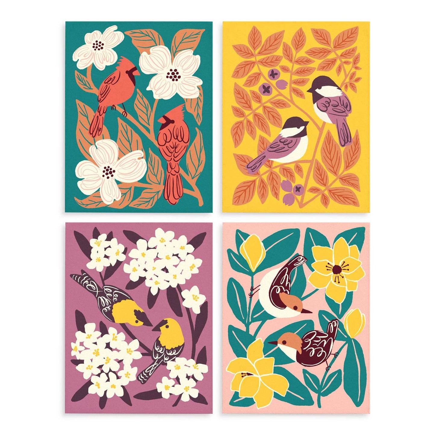 Birds & Botanicals Cards, Box of 8 Assorted