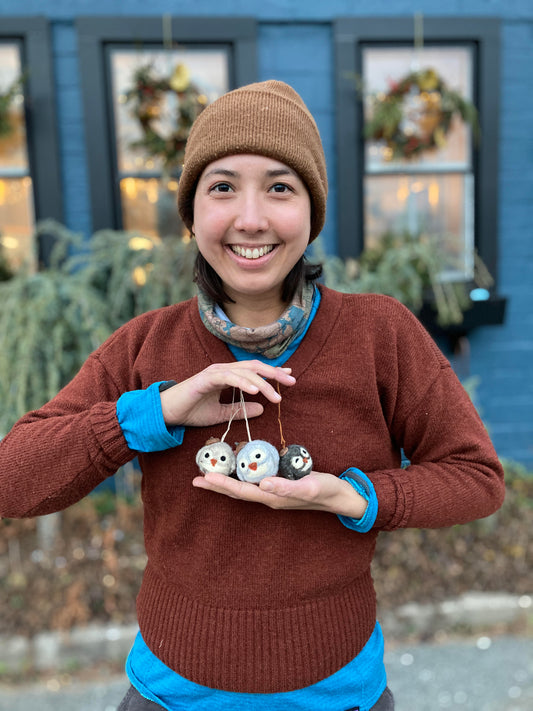 Felted Ornament with Felted Acorns