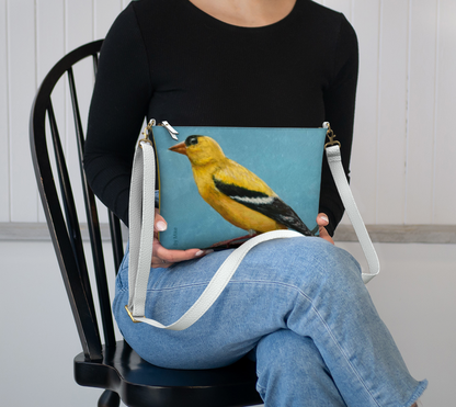 Goldfinch Creativity Vegan Leather Crossbody Bag